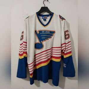 Starter Vtg. St.louis Blues Brett Hull Home Jersey Size Xl